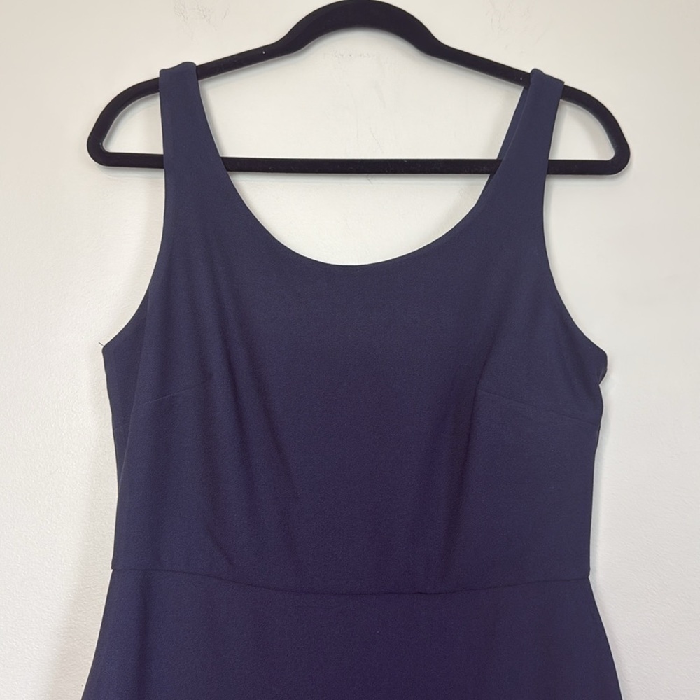 Betsey Johnson Women's Navy Blue Scuba Crepe Embroidered Midi Dress Size 8 - Picture 4 of 10